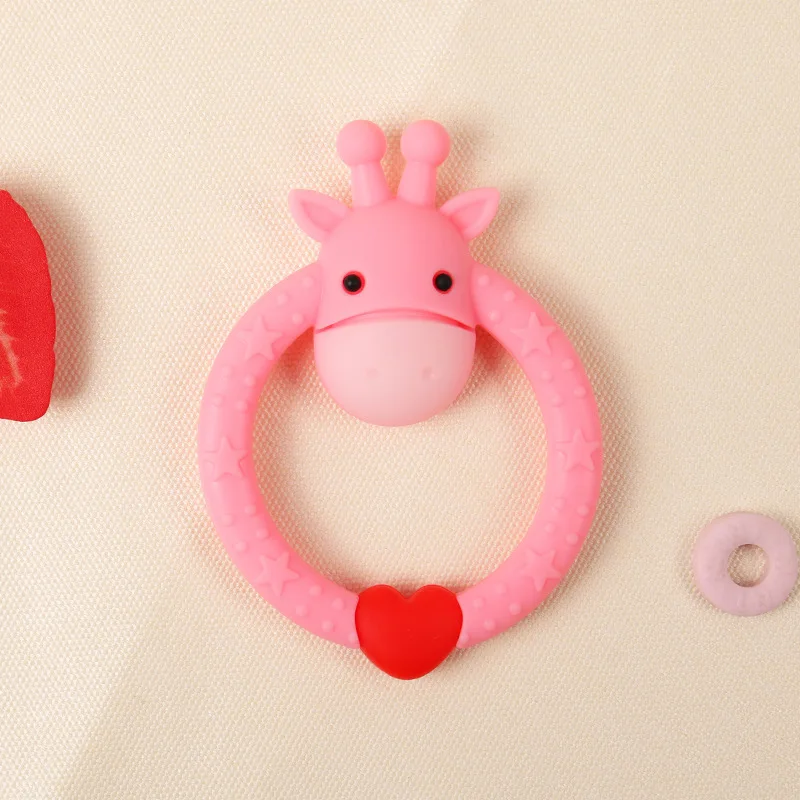 100% Food Grade Silicone Food Grade Baby Silicone Teether  Decompression Bubble Happy Toy Bite Happy Circular Deer Cartoon Toy