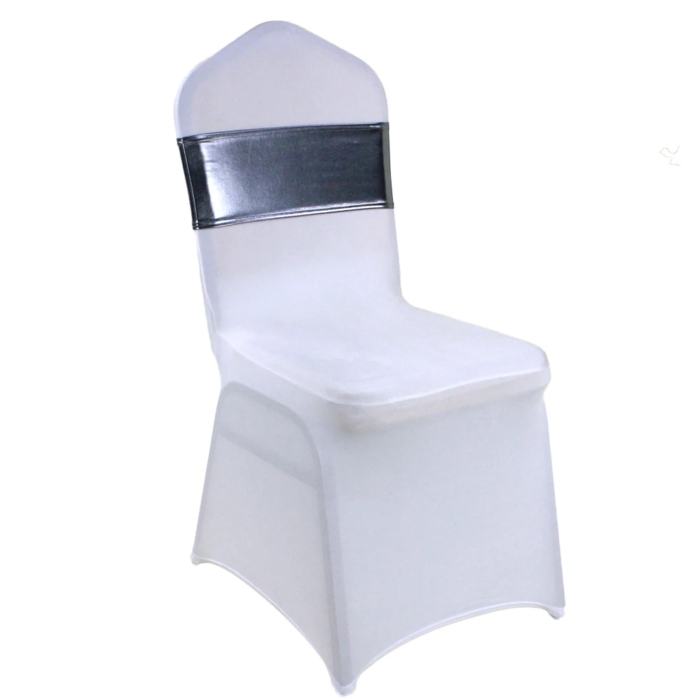 Shiny Stretch Metallic Chair Bands Chair Sashes Chair hooders for wedding  decoration banquet party events