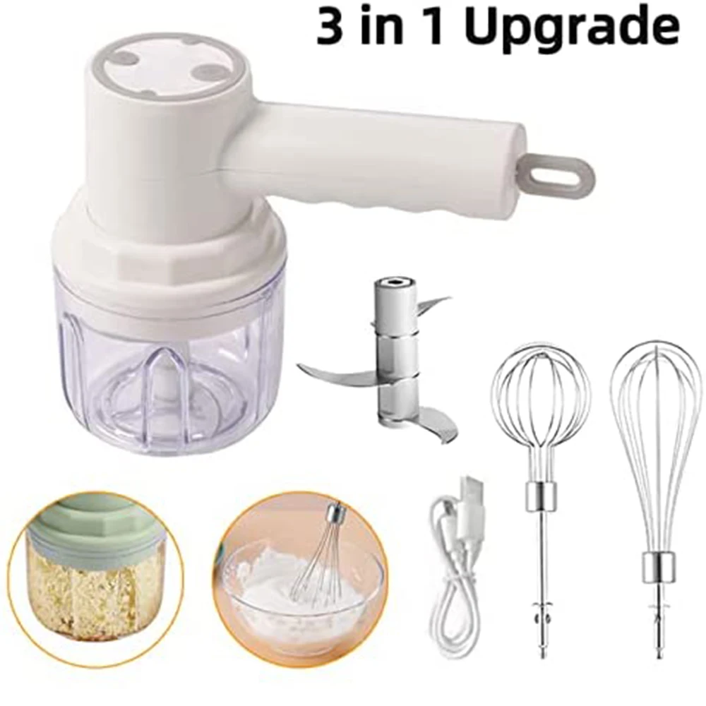 USB sliver crest Blender 3 In 1 Electric  Automatic Egg Whisk Milk Cream Beater Kitchen Food Mixer Masher bottle blender