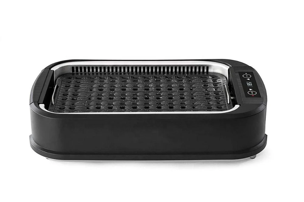 Electric Smokeless Indoor Grill Pan round Temperature Controlled Aluminium Grill for Household Use with US Plug