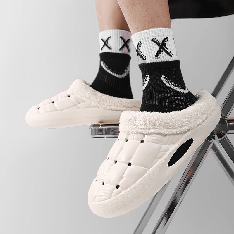 2023 New Cotton Slippers Indoor and Outdoor Lazy Shoes Fashion Versatile Couples Thickened Cotton Slippers