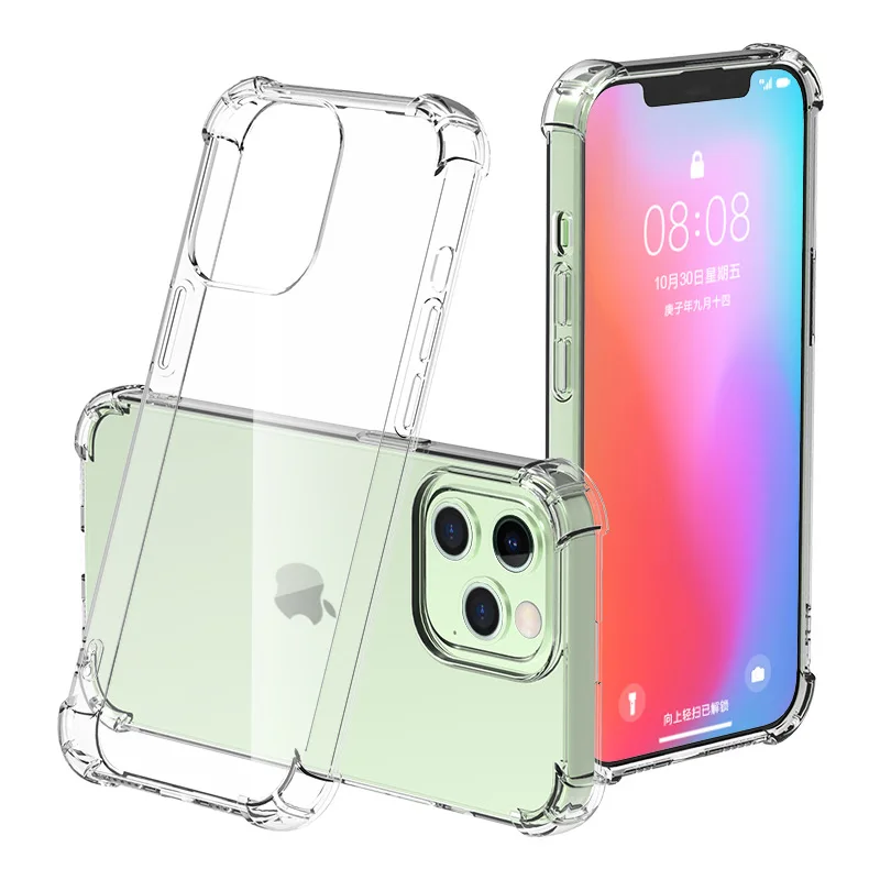 Чехол противоударный для Iphone 15 1 5 мм тонкий прозрачный ТПУ бампер задняя крышка iPhone 12 13 14