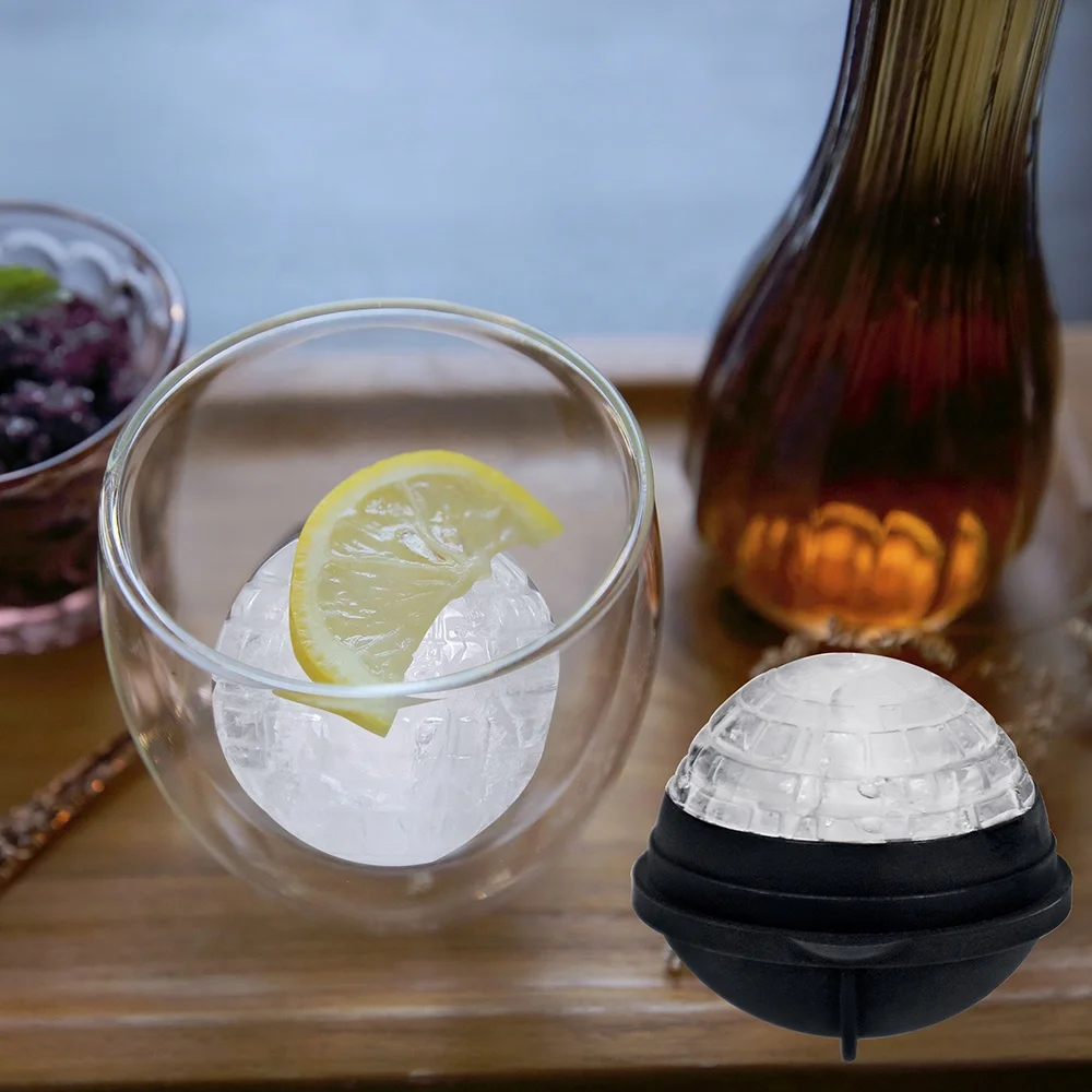 Good quality Easy release round ice ball maker Death Star silicone sphere ice hockey with funnel