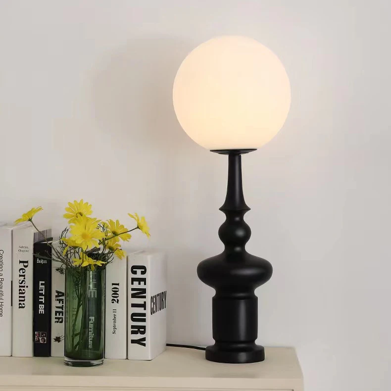 Designer retro Roman black chess floor lamp bedroom art style antique table lamp