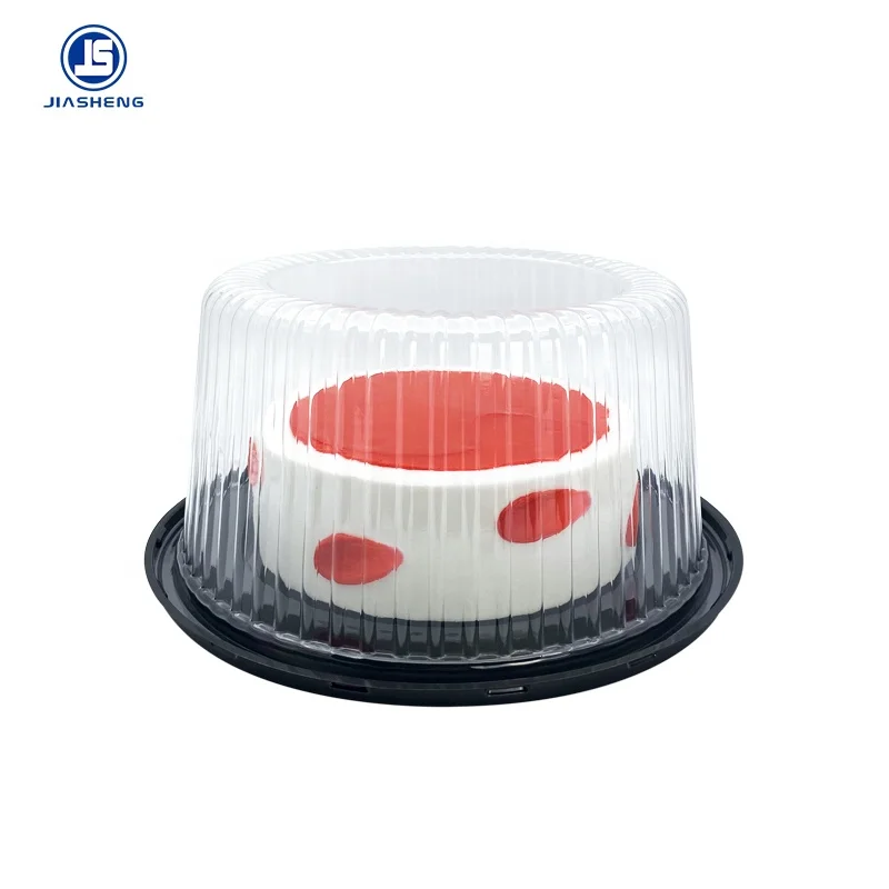 Clear round PET Plastic Cake Container with Dome for Display and Storage of Cakes Cookies Sandwiches Fruits Food Packaging