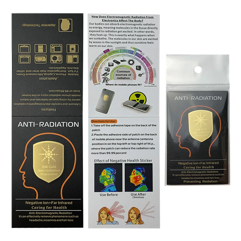 Latest 24K Anti 5G Scalar Energy Sticker EMF Protection Anti Radiation Sticker Chip EMR Scalar Energy Sticker For Phone