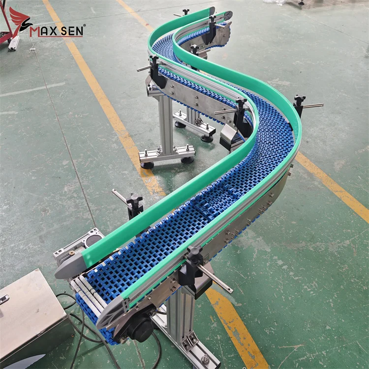 PP Plastic Modular Belt Conveyor Straight/Curved Conveyor with High Quality