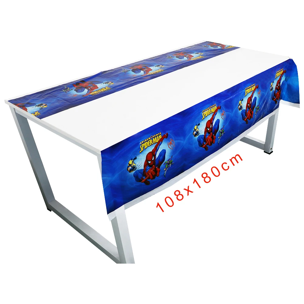 Spider man Party supplies Set Box Napkins Plates Tablecloth Cups Knives Forks Spoons Spiderman Birthday Party Decoration Kids