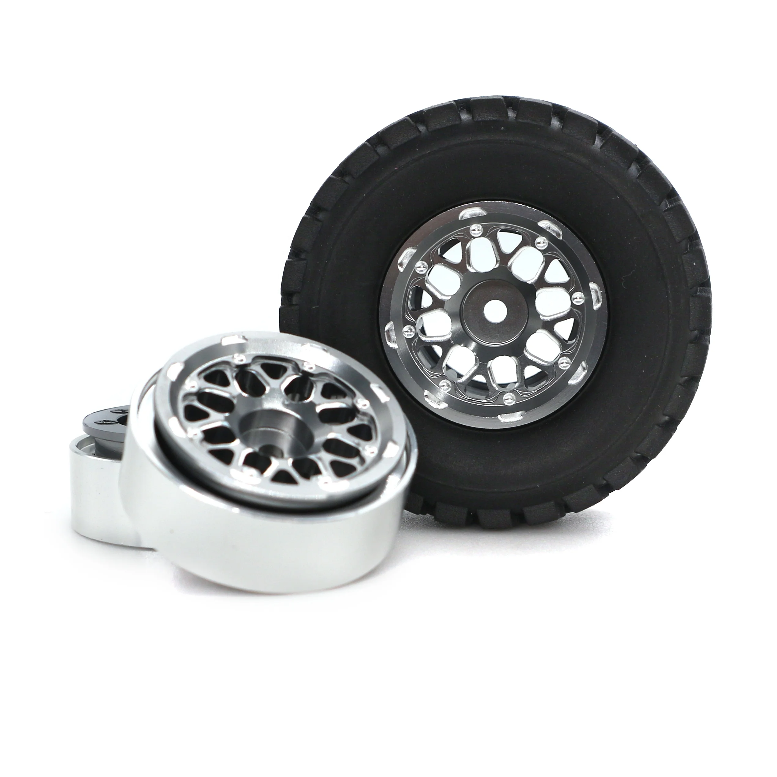 4 шт. TRX4M Beadlock колесный обод CNC Micro Crawler колесная Втулка и резиновые шины для масштаба 1/18 RC автомобильные детали