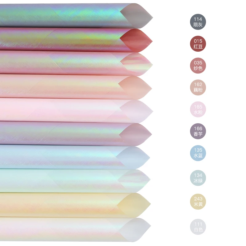 Пользовательская блестящая печатная упаковочная бумага Яркая Цветная для