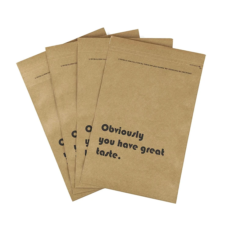 Custom Eco Friendly Biodegradable Thick Shipping Polymailer Brown Kraft Paper Mailer Bag Rigid Cardboard Recycled Envelopes