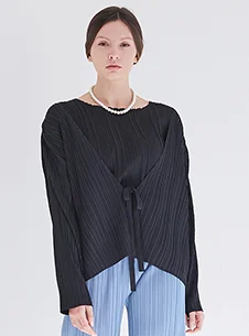 Женская плиссированная куртка, стильная тонкая куртка с длинным рукавом и V-образным вырезом, 2020