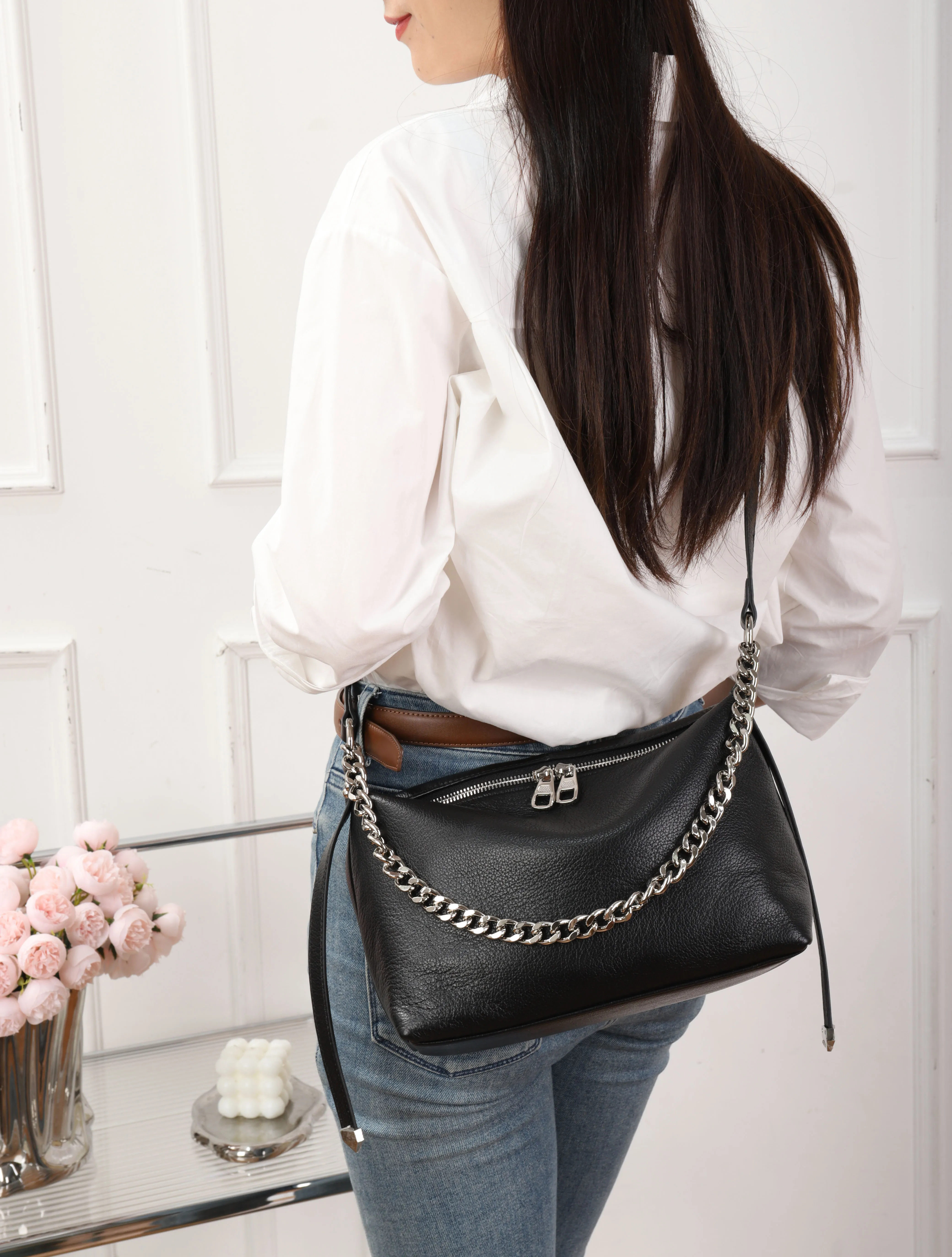 Zipper Latest Clutch Purses Handbags Designer Crossbody Bags ladies Genuine Leather Shoulder Bag