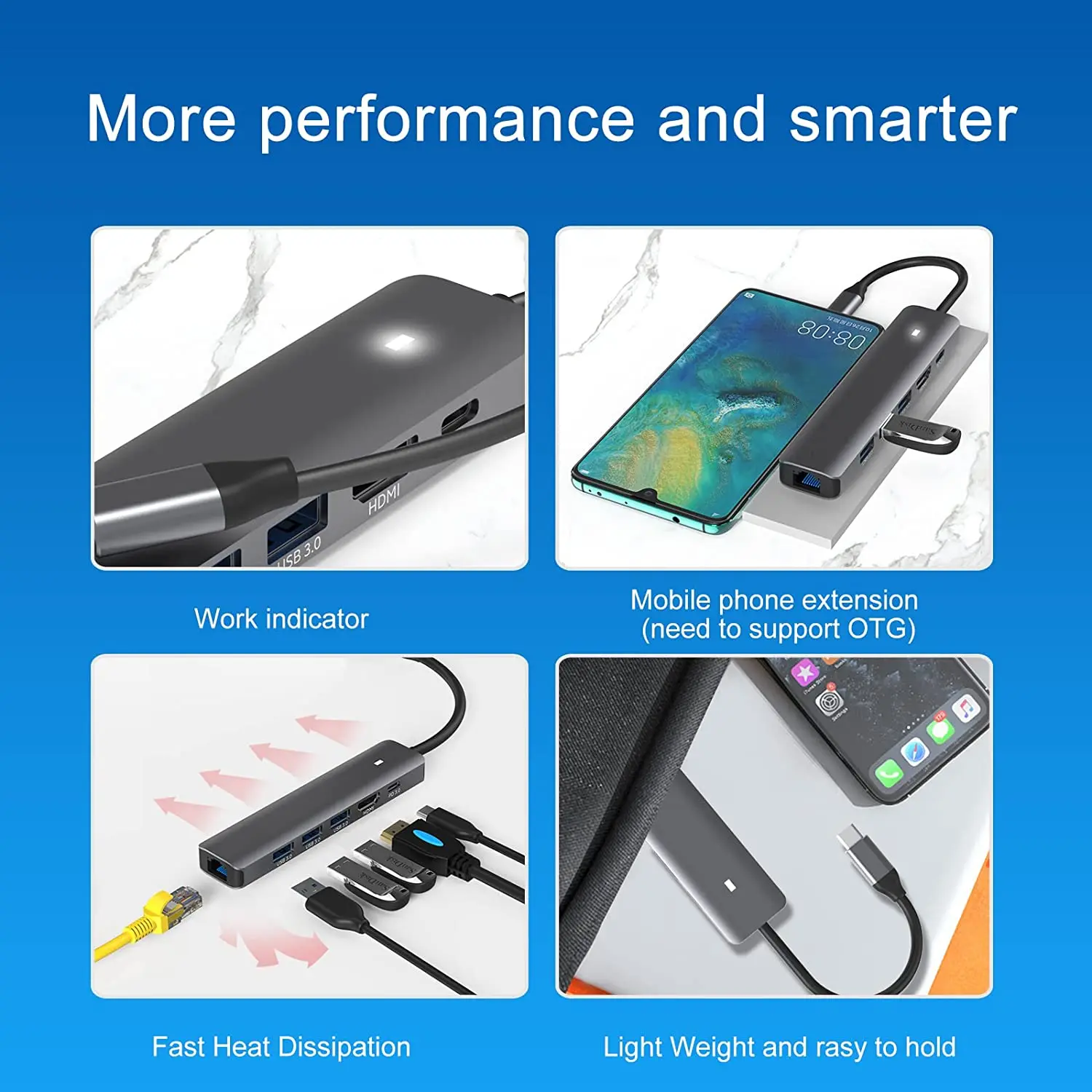 Amazon Лучший USB-концентратор Type C мультипортовый адаптер с 3 портами USB 0 и гигабитным портом Ethernet для Dell Surface HP Lenovo