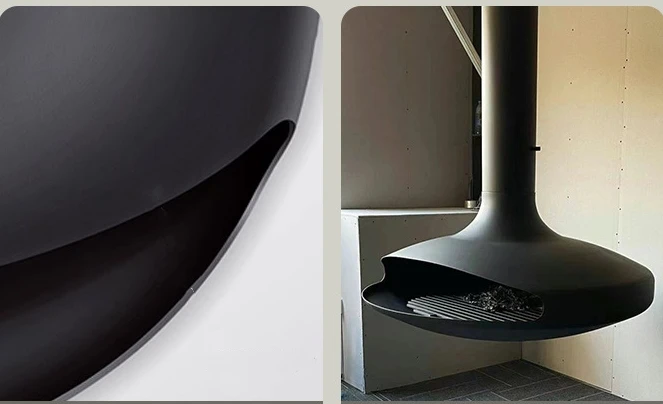 Indoor Hanging Heating Wood-burning Stove, Providing a Cozy Visual and Warming Experience for Colder Seasons Electric Lighting