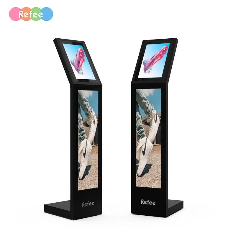 Floor Standing Kiosk Android Video LCD Advertising Player Equipment Indoor wide strip shelf display screen