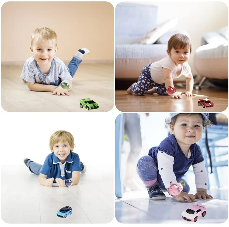 Mini Remote Control Watch Alloy Car Toys 2.4 GHz 50m Long Distance Small Racing Car with USB Charging Cartoon RC Car Gift