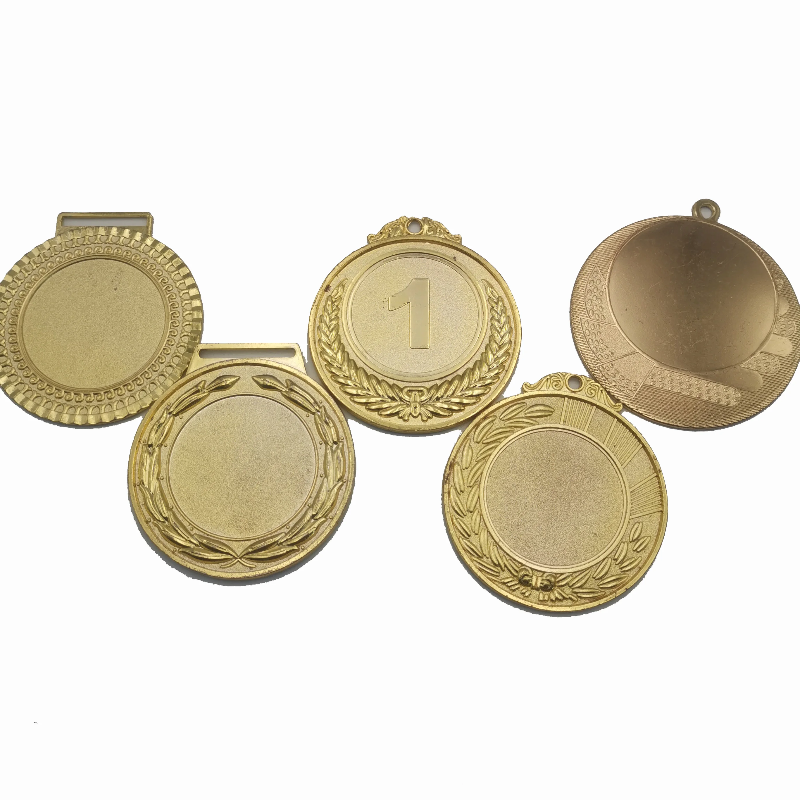 Custom Design Your Own Medal Logo Plate Gold Silver Bronze Metal Award Empty Blank Sport School Medal Necklace