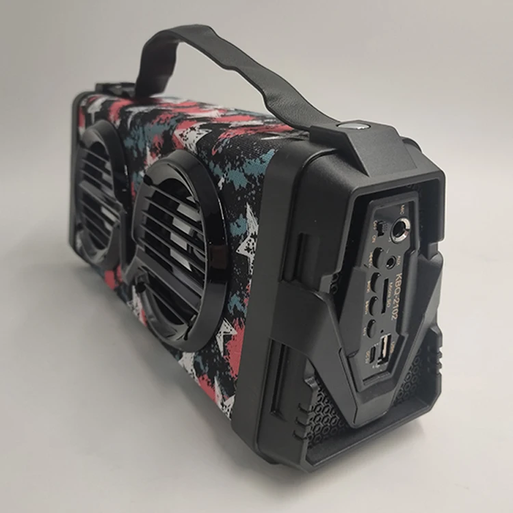 KBQ2102C LED Portable Boom Box Outdoor Speaker BT Wireless Speaker  Bass Column Subwoofer Sound Box with Mic Support TF FM USB