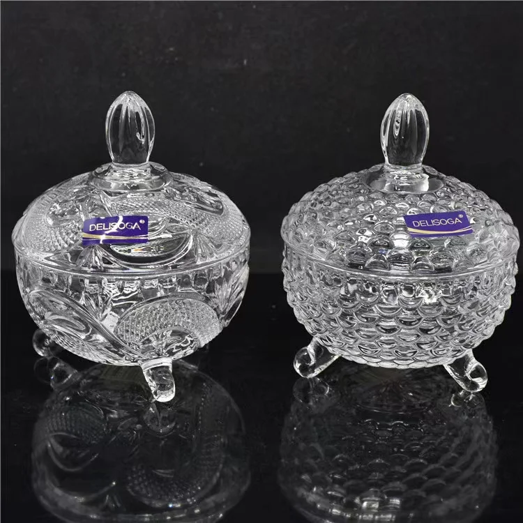 Popular Classic Designs High Quality Customized Snack/nuts Containers Glass Acrylic Candy Jar Transparent Sugar Bowl With Lid