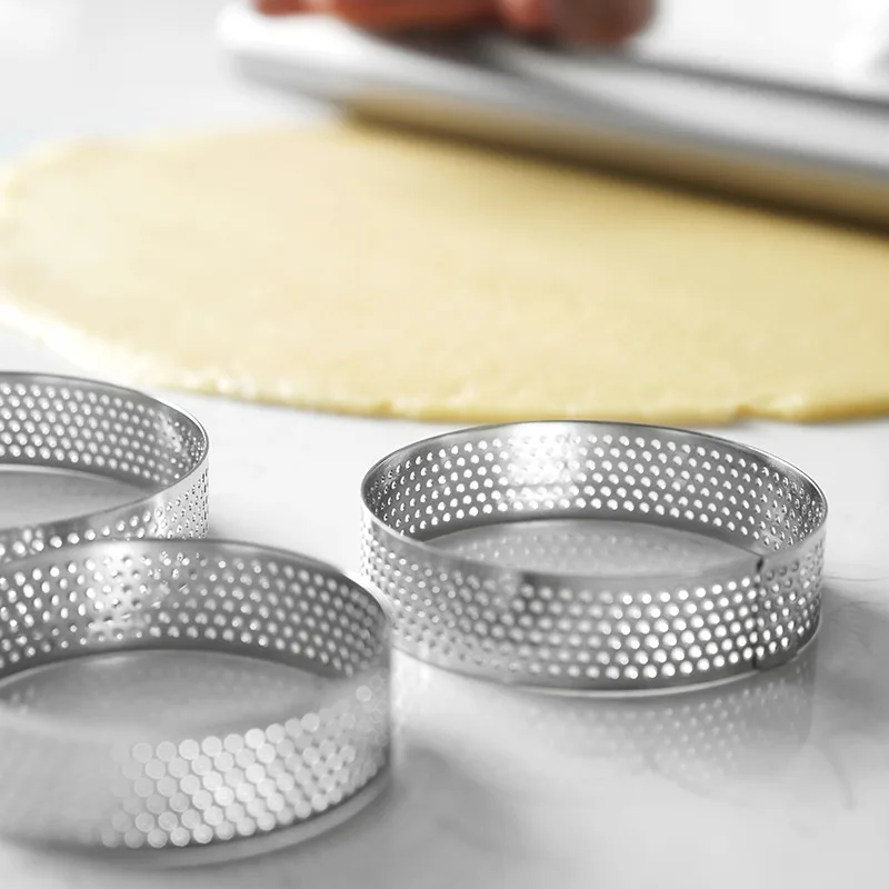 304 Stainless Steel Multi Size Oval Mousse Rings Perforated Tart Mousse-Tortenring Pastry Baking Tools And Equipment
