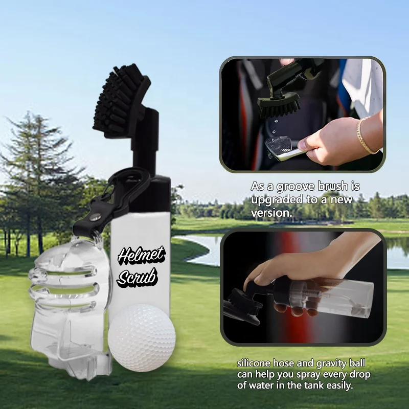 HELMET SCRUB wet scrubber with ball alignment tool designed to club face and club-groove great upgrade golf brush