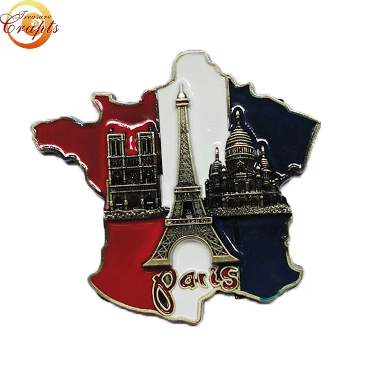 Custom eiffel tower building decorative 3D metal fridge magnets for souvenir gifts