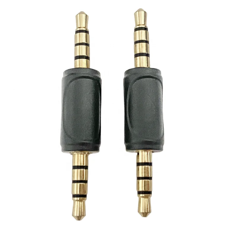 
High Quality Gold Plated 3.5mm 4 Poles Audio Adapter Male To Male Audio Connector 