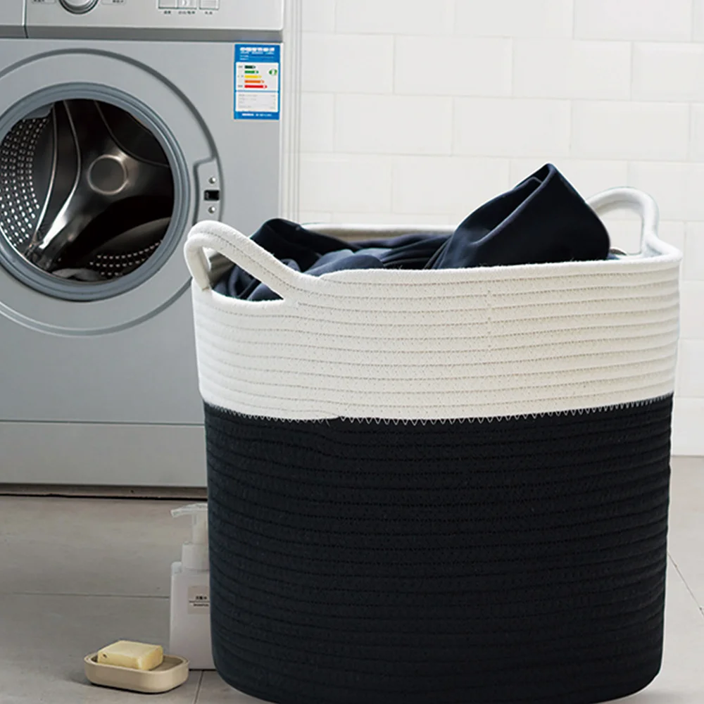 Wholesale New Design XXL Laundry Storage Clothes Toys Basket Large Size Cheap Cotton Rope Basket With Handles
