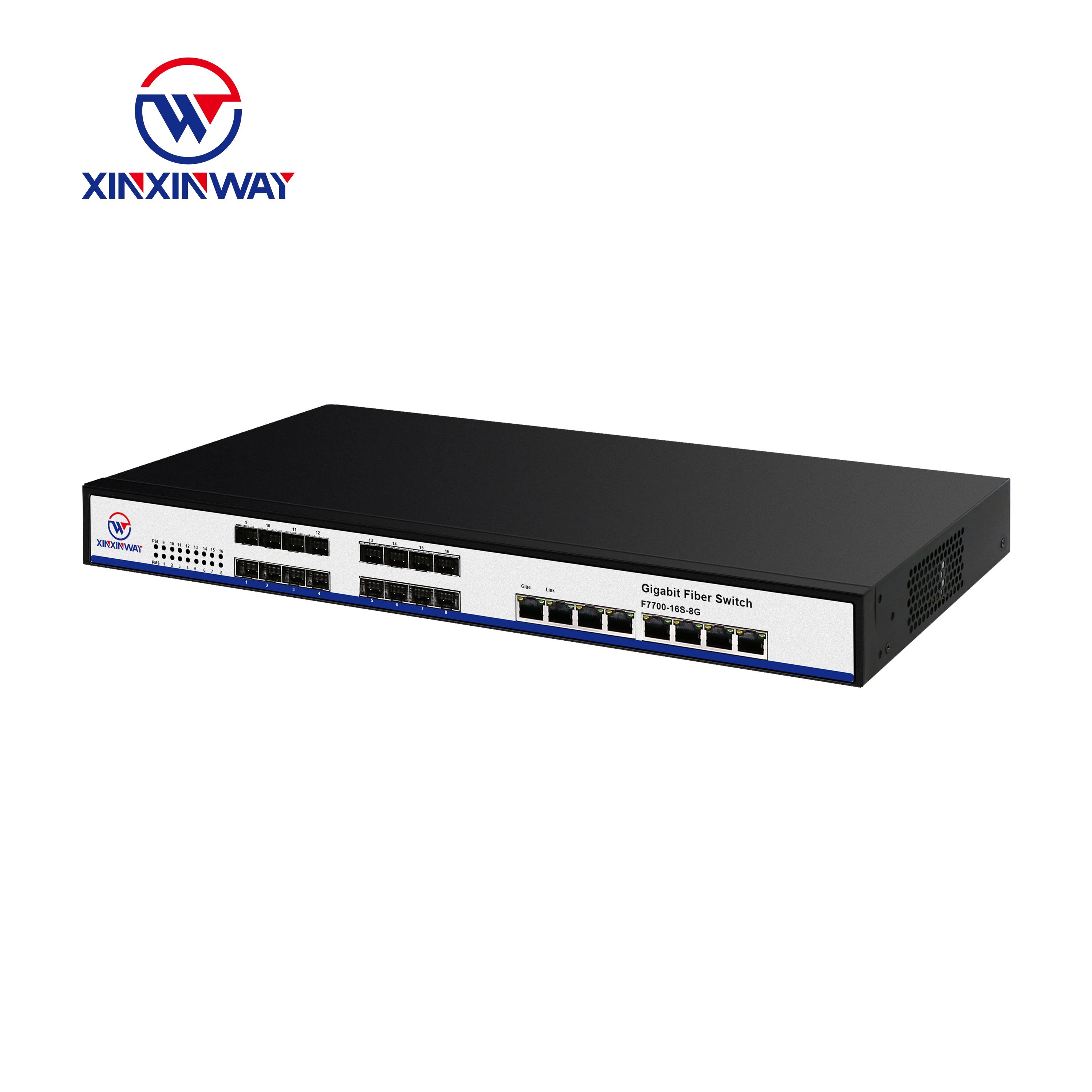 16 полный гигабитный волоконный sfp порт неуправляемый ethernet основной коммутатор с 8 гигабитным портом