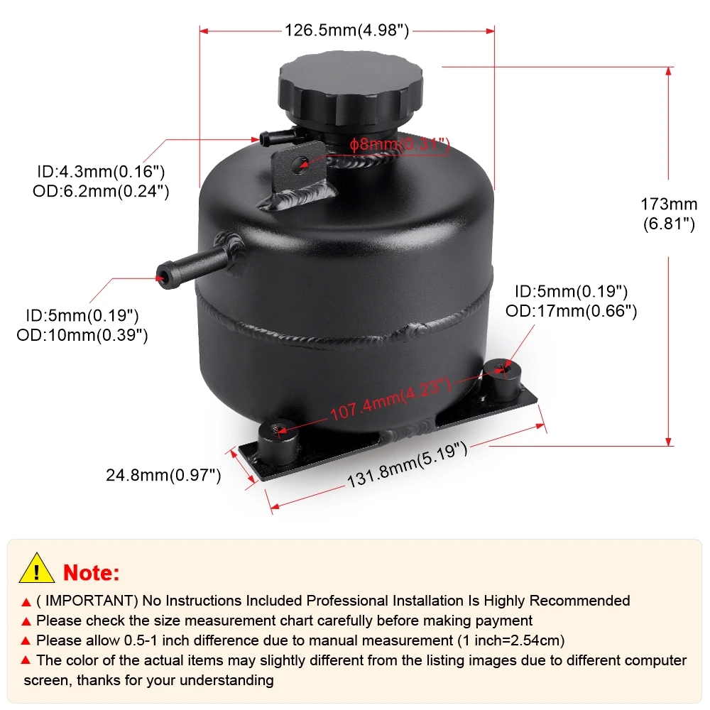 Coolant Header Expansion Overflow Water Tank & Cap Reservoir Aluminum Can For MINI Cooper S R52 R53 Car Accessories