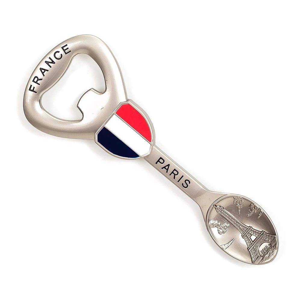 Custom Pairs Berlin London Barcelona Tourist Travel Gifts Spoon Beer Bottle Opener Switzerland New York Souvenir Fridge Magnet