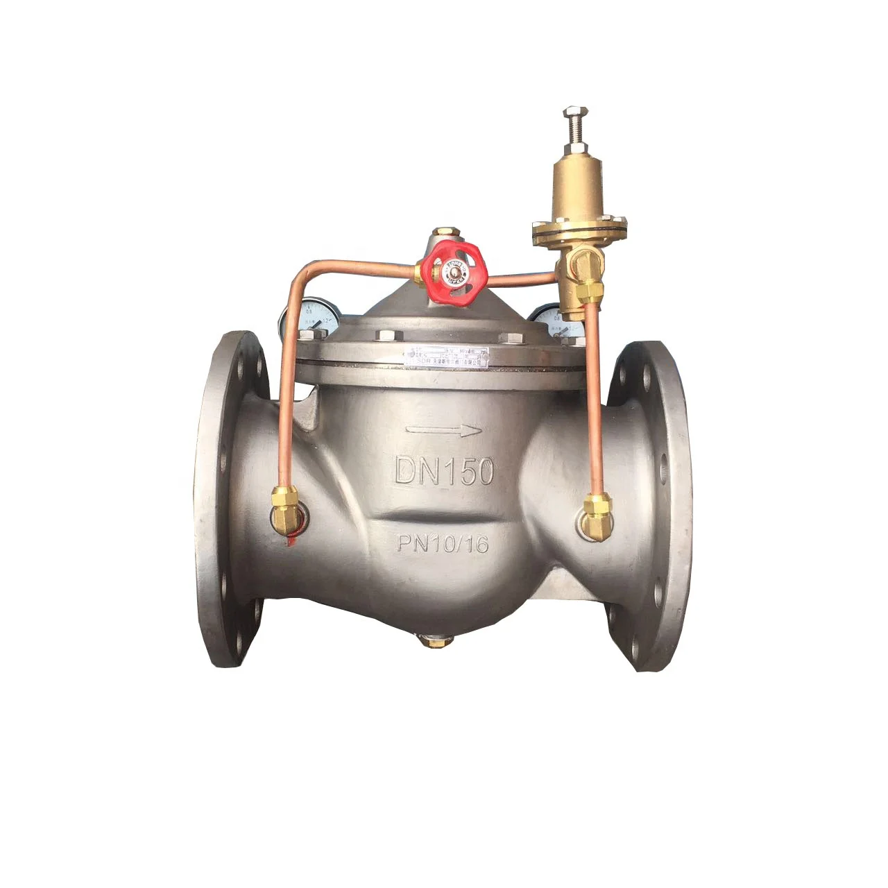 
PN16 304 Stainless steel flanged pressure reducing valve Pilot type pressure reducing valve 