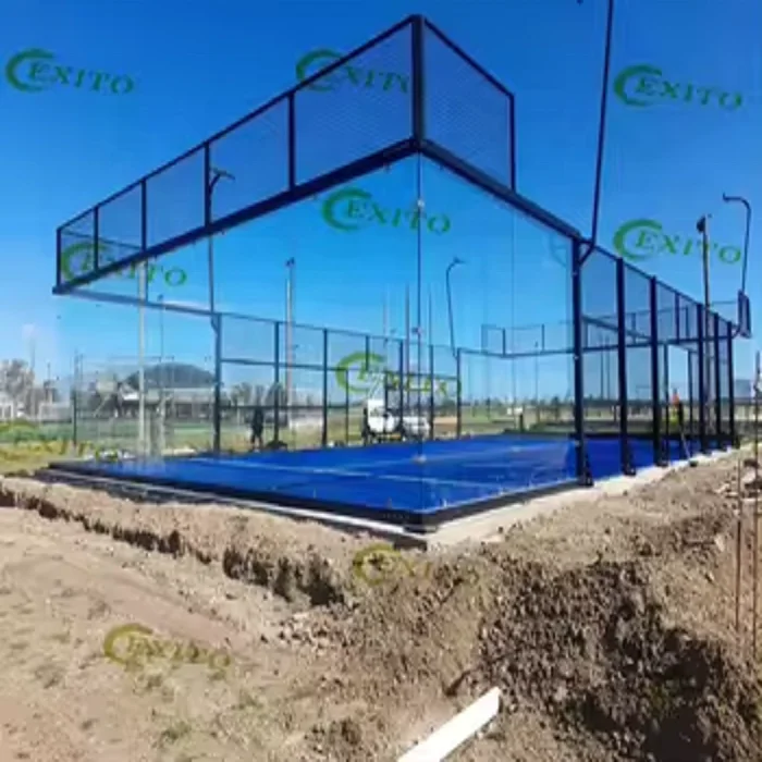 2024 Good Price Panoramic Paddle Tennis Court Without Corner Indoor & Outdoor Padel Tennis Court