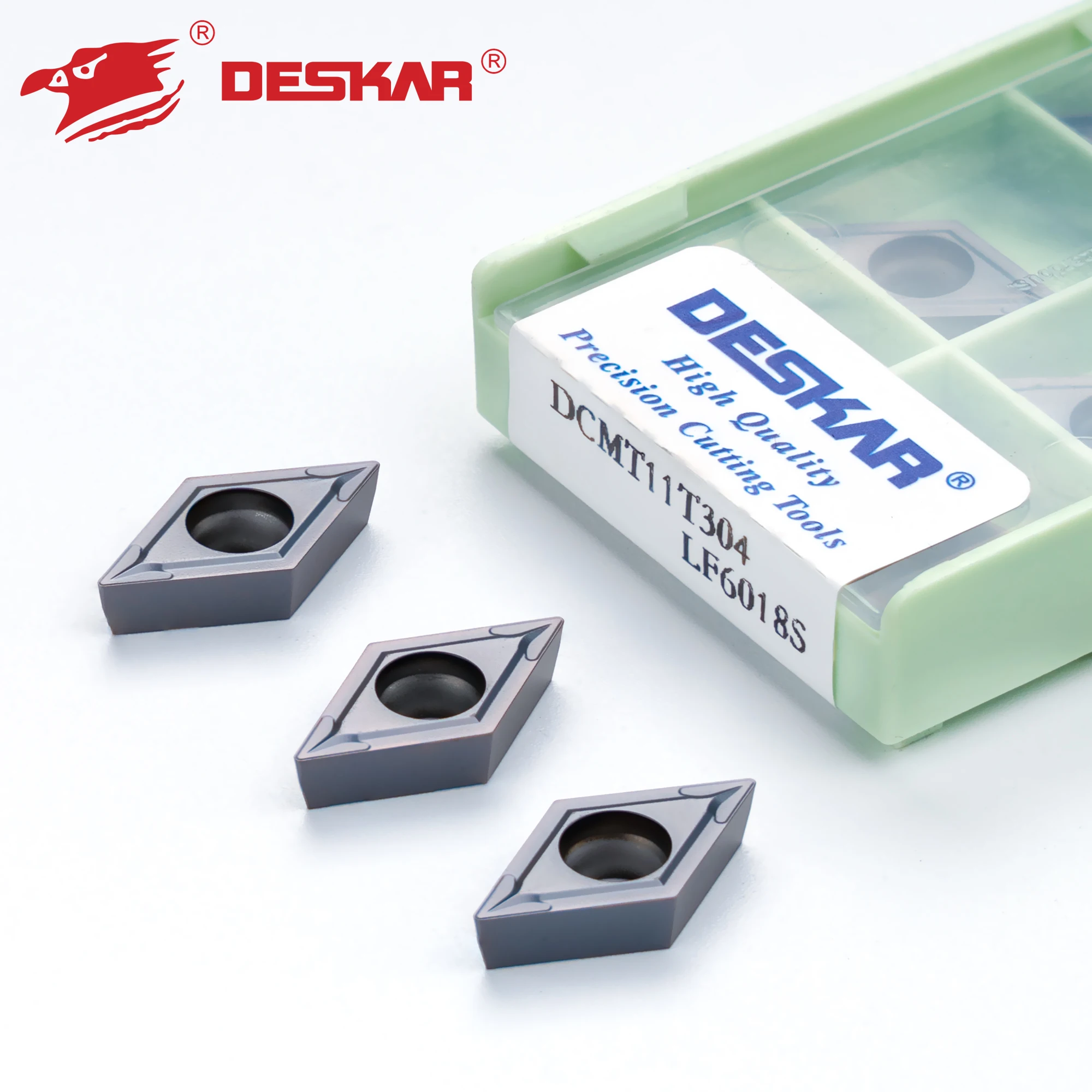 DESKAR CNC Lathe Carbide Inserts Turning Tools Machining Cut Sharp Blade DCMT11T304 11T308 070204 070208  LF6018S