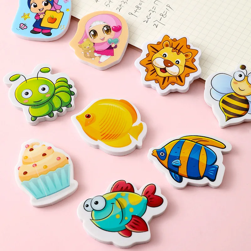 Wholesale Creative Cartoon Shape Customized Eraser Stationery Set Eraser For Pencil