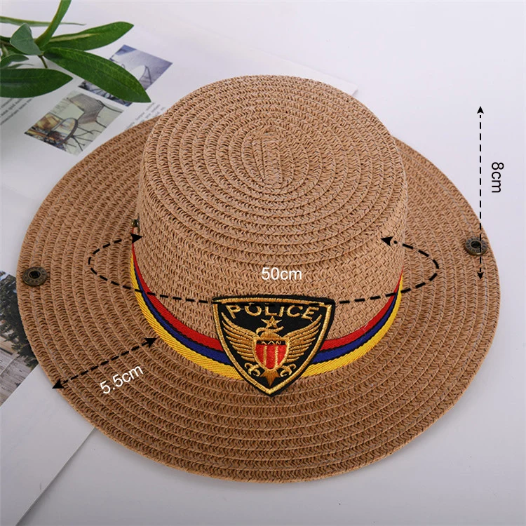 HEFT BOOOGE Summer Sunshade UV Protection Children Flat Top Cowboy Beach Kids Straw hats