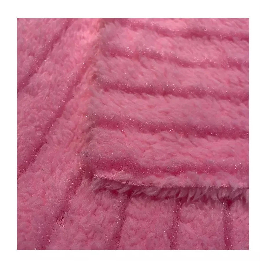 Pengda Textile Warm Knitting100% Polyester Coral Fleece Luminous Flannel Fleece Wheat Velvet Plush Polar With Silver Fabric