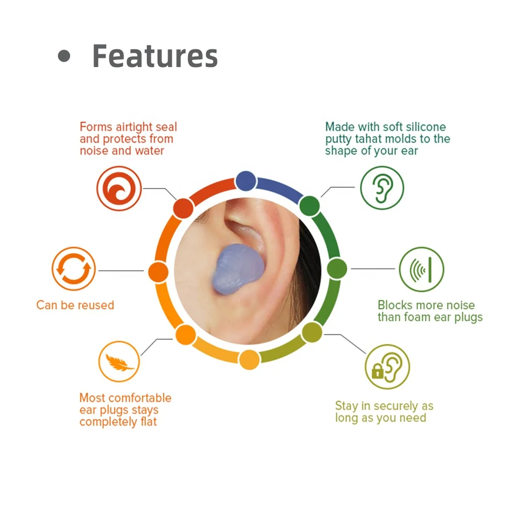 
ODM/OEM showering soft swimming silicone gel earplug for with CE 