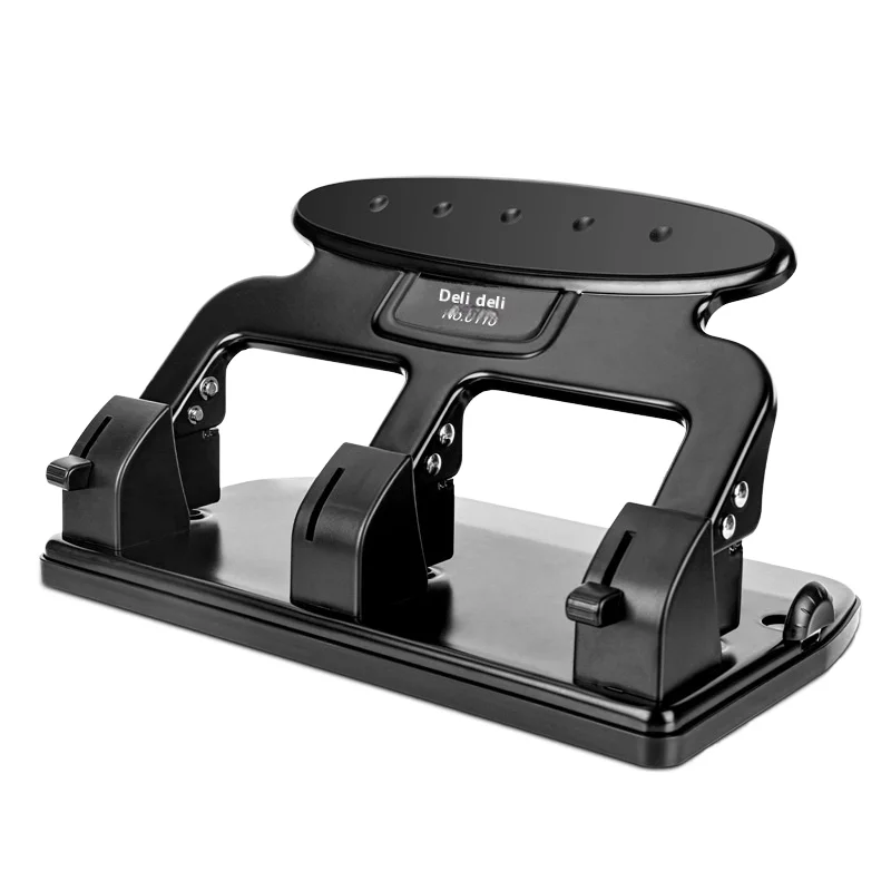 Deli 0116 high quality Heavy-Duty Three-Hole Puncher File Binding Card Punch Machine Can Punch 35 Sheets Loose Leaf Punching