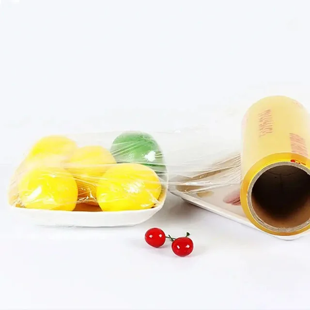 Plastic Wrap Cling Film for Food PVC Free Stretch Film Customized OEM Roll Food Grade Transparent Moisture Proof Soft Household