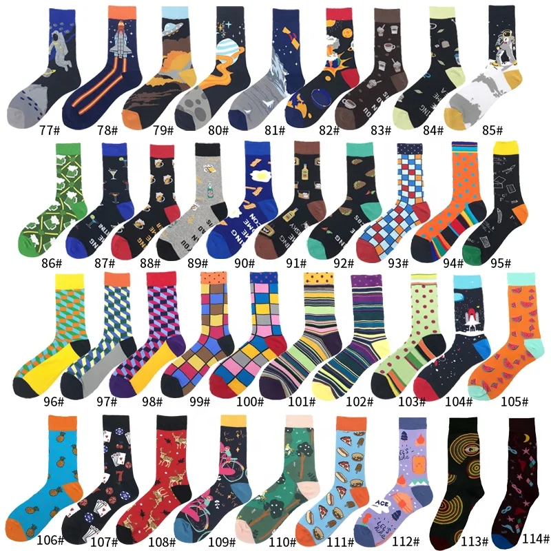 
Novelty Box Packaging Custom Cute Socks, Fashion Teen Tube Cotton Socks, Funny Mens Designer Socks 