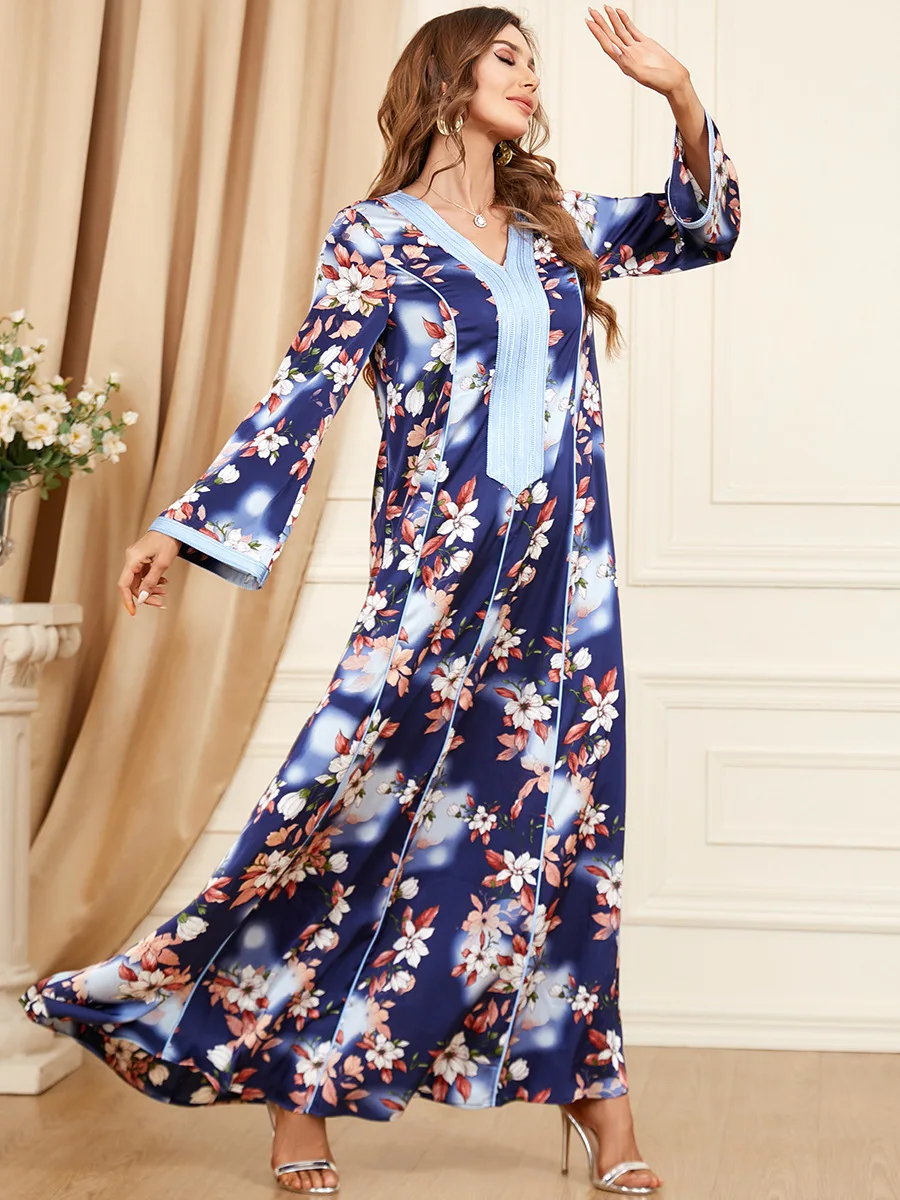 latest Glory abaya designs 2023 muslim long Splicing dress kaftan dress
