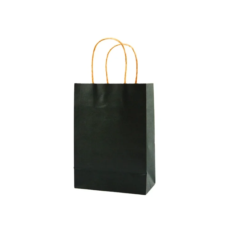 
Black Recycled Custom Logo Printed Cheap Shopping Paper Carry Bags Packaging For Clothes 