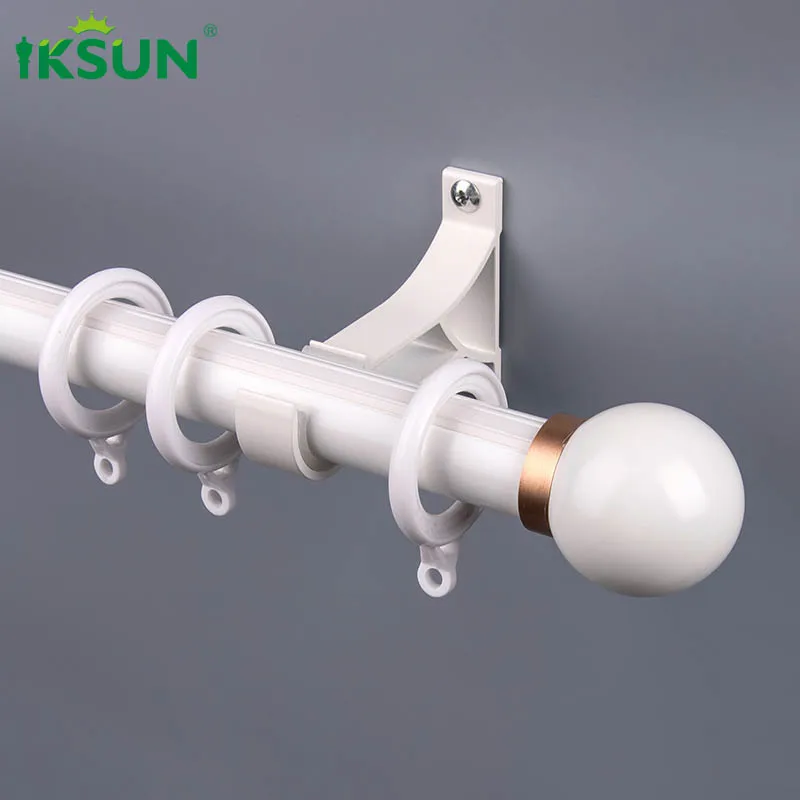 Iksun 19/22ft long hanging modern drapery rods industrial simple black curtain rod for large window