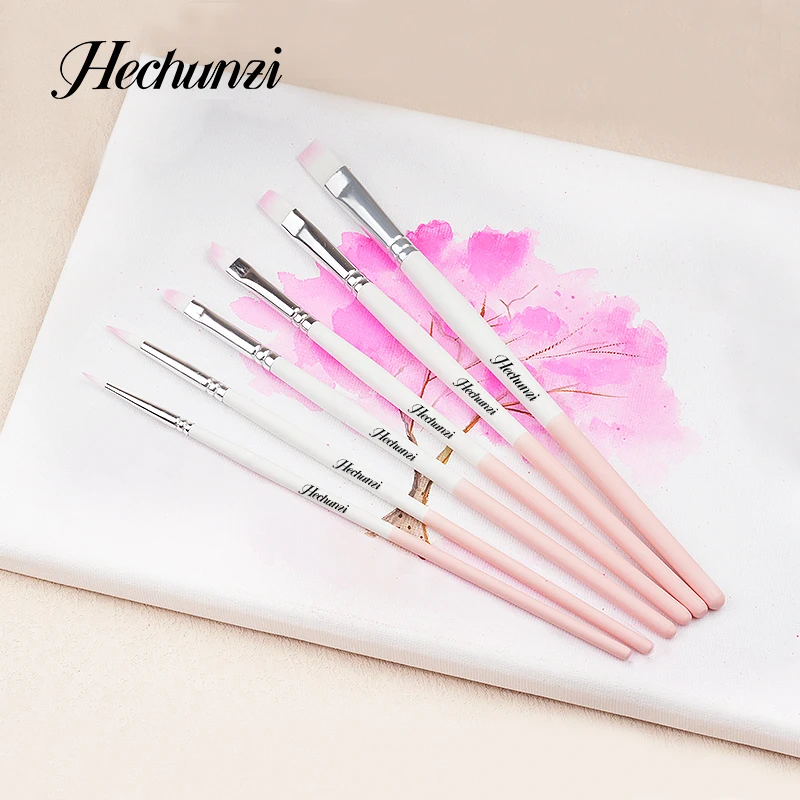 Manufacture 8PCS High Grade Wholesale Watercolor Acrylic Art Paint Brush for Drawing Wooden Handle Nylon Brush Painting Set