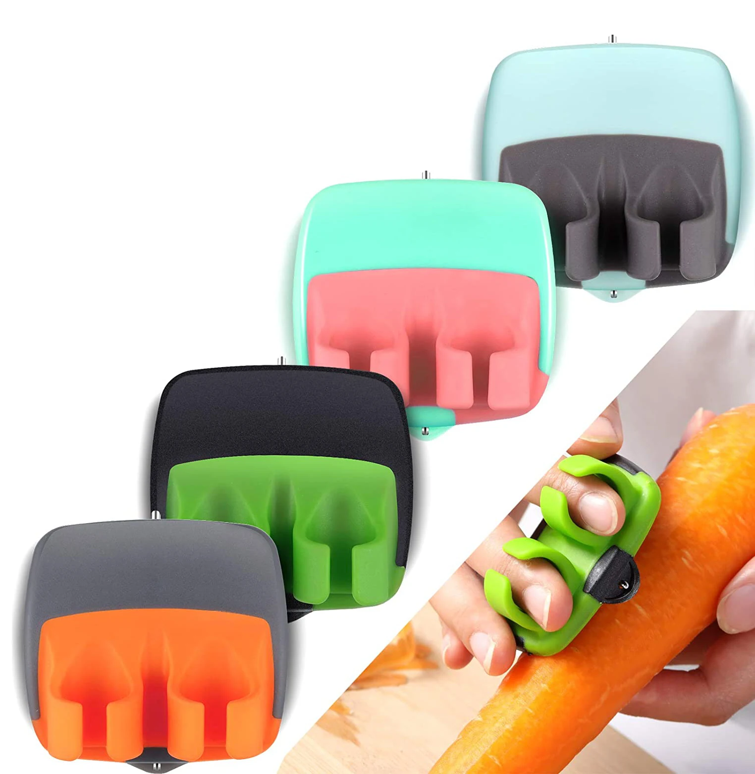 For Potato Vegetable Plastic Stainless Steel Kitchen Gadget Accessories Palm Finger Apple Fruit  Peeler