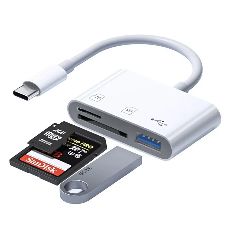 USB-C OTG SD/TF Memory Card Reader Adapter Camera Connection Transfer for Computers Cellphone Laptop