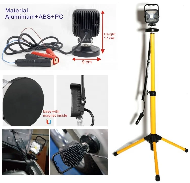 15W Led Flood Work Light, Magnetic Base Search Light For Hummer Boat Truck