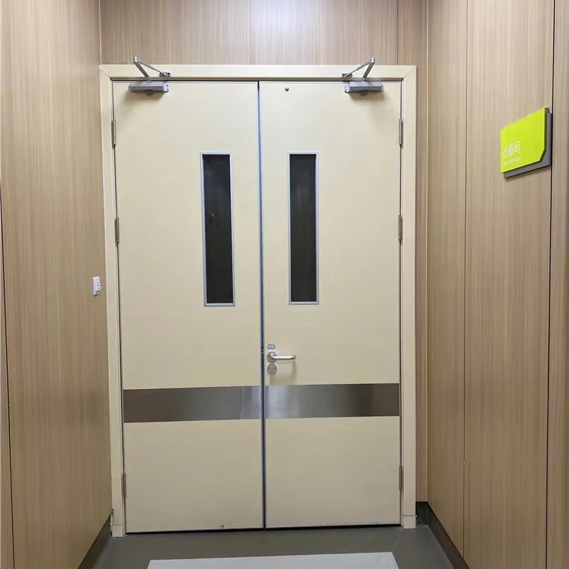 Modern Hospital waterproof laminated Carbon Crystal interior Wooden Fireproof HPL Door